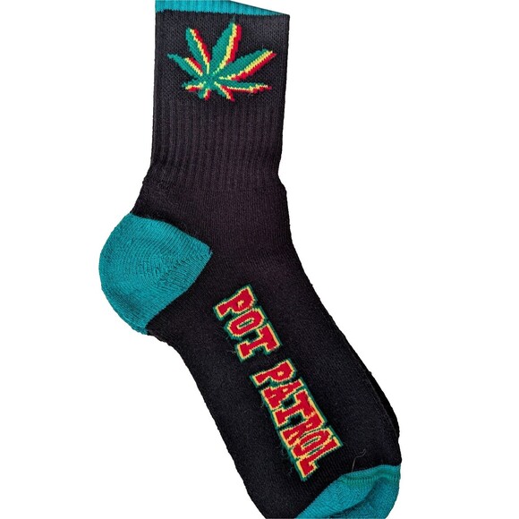NWT FBF Originals - Pot Patrol Novelty Crew Socks Men's‎ Size Large - Picture 2 of 12